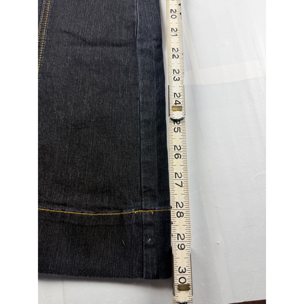 Bisou Bisou Michele Bohbot Dark Wash Flare Jeans Contrast Stitch Size 8 - Picture 6 of 8